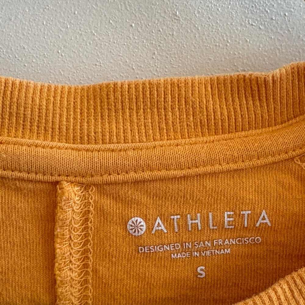Athleta Orange and Cream Dip-Dye Bright Crewneck Sweatshirt SZ S - Picture 4 of 7